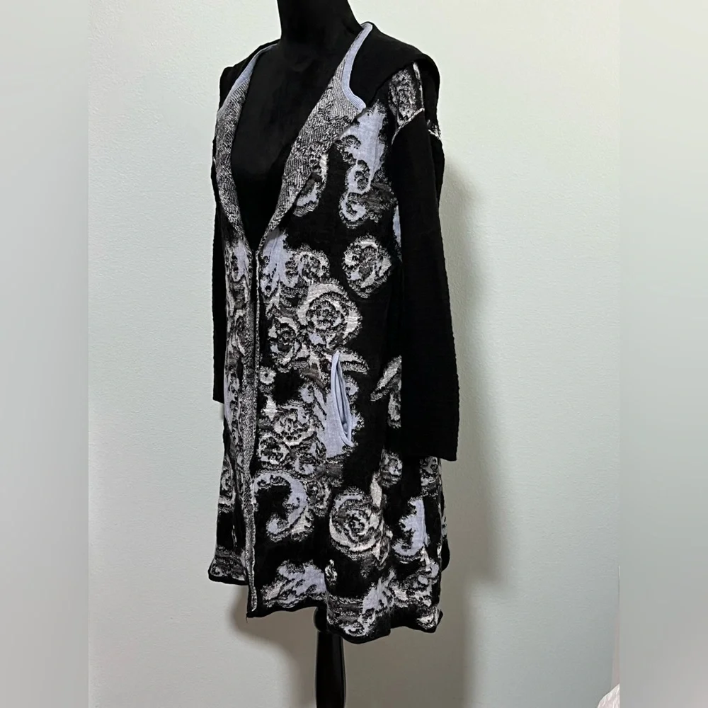 FREE PEOPLE After The Storm Long Knit Hooded Cardigan - M - Picture 6 of 9